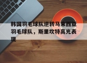 开云体育中国-关于韩国羽毛球队逆转马来西亚羽毛球队，斯里坎特高光表现的信息