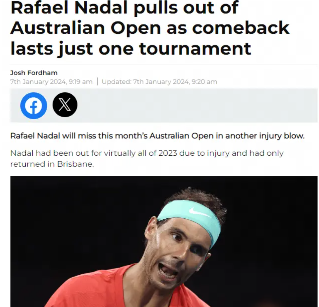 纳达尔的退赛让粉丝历史性的简单介绍 纳达尔的退赛让粉丝历史性的简单介绍